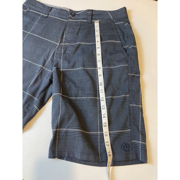 Hang Ten Mens Walk Shorts Plaid Flat Front Mid Rise A1038017PS Navy Blue Size 32 - Picture 6 of 9
